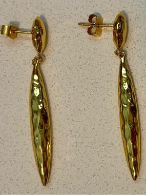 Gorjana Gold Hammered Drop Earrings - Women Jewelry